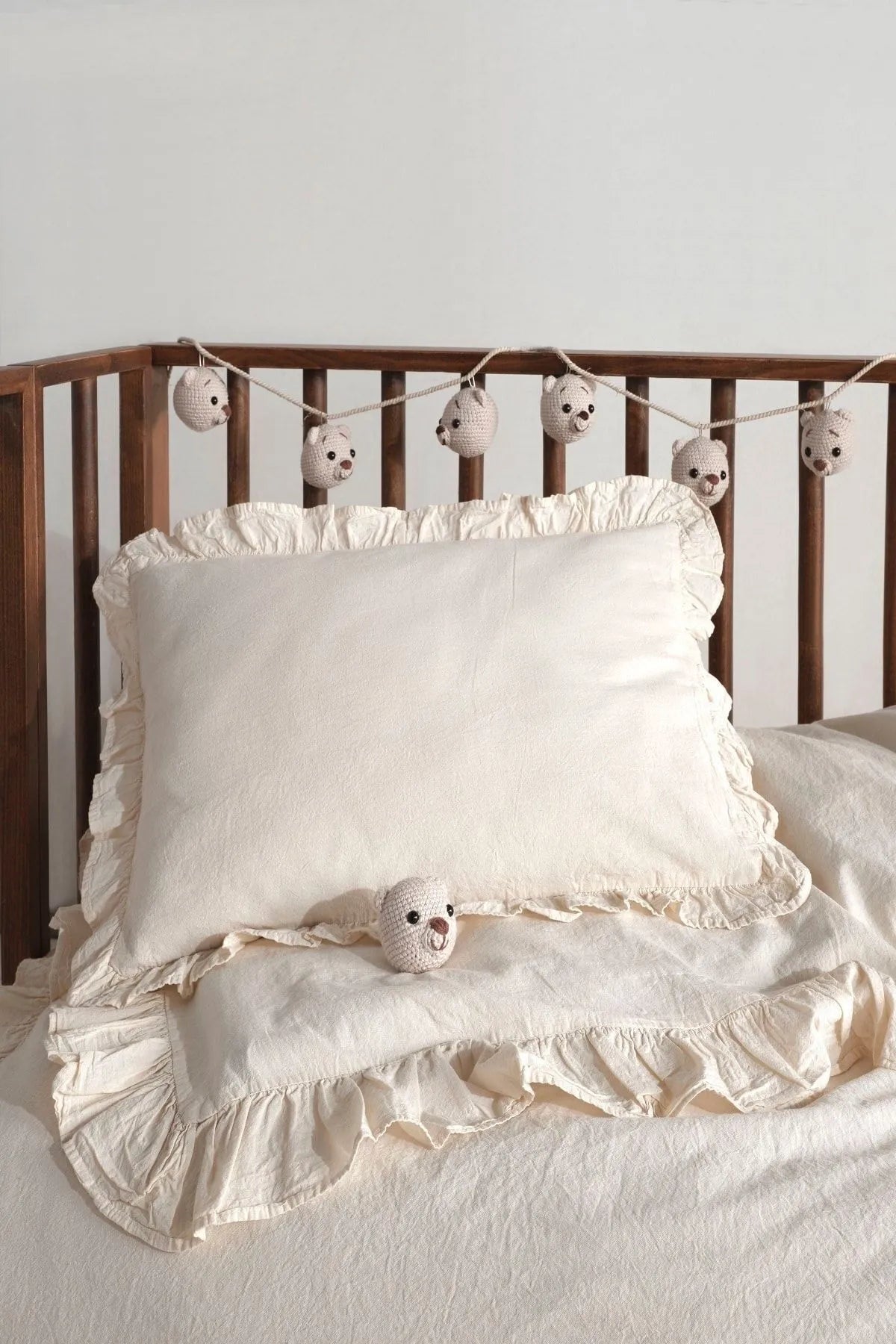 Pure Natural Baby 100% Cotton Ruffle Washable Duvet Cover Set
