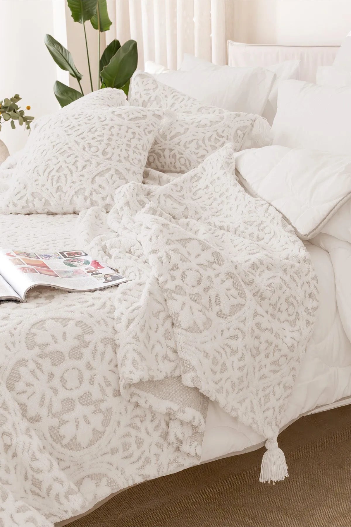 Motive Scandinavian Bedspread Set Bohemian Pattern