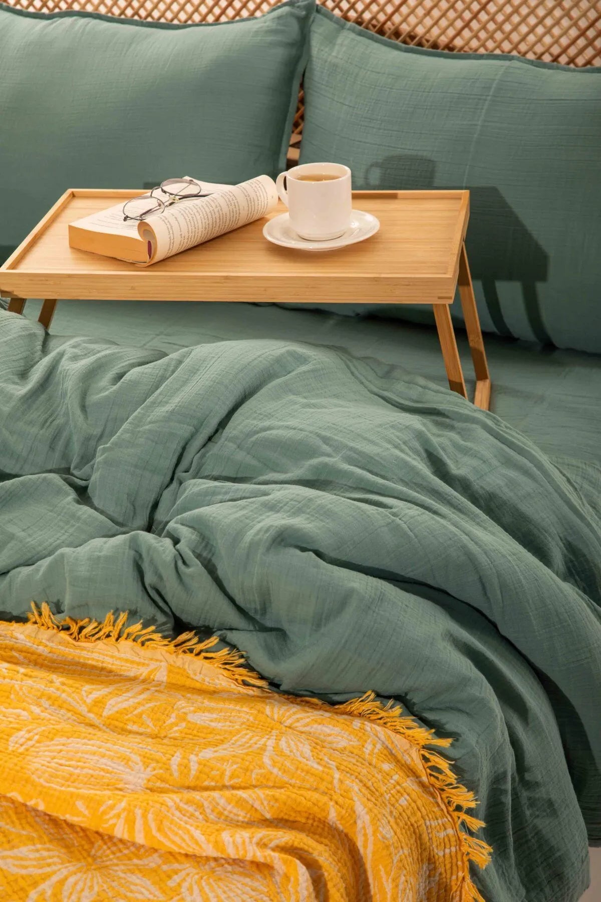 Cloudy Mood 2 Layer Muslin Double Duvet Cover Set