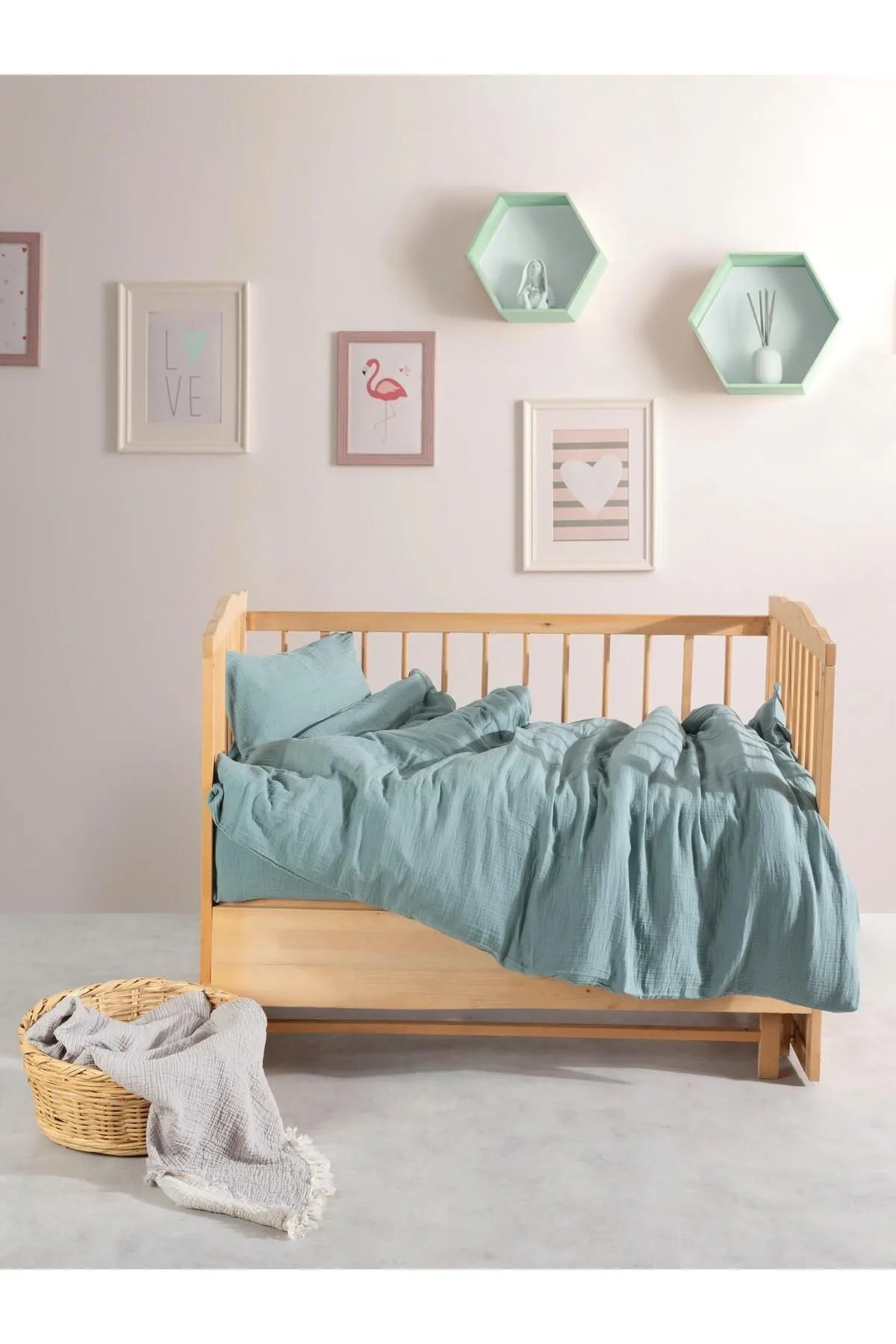 Muslin 100% Natural Cotton Baby Duvet Cover Set 100 X 150cm