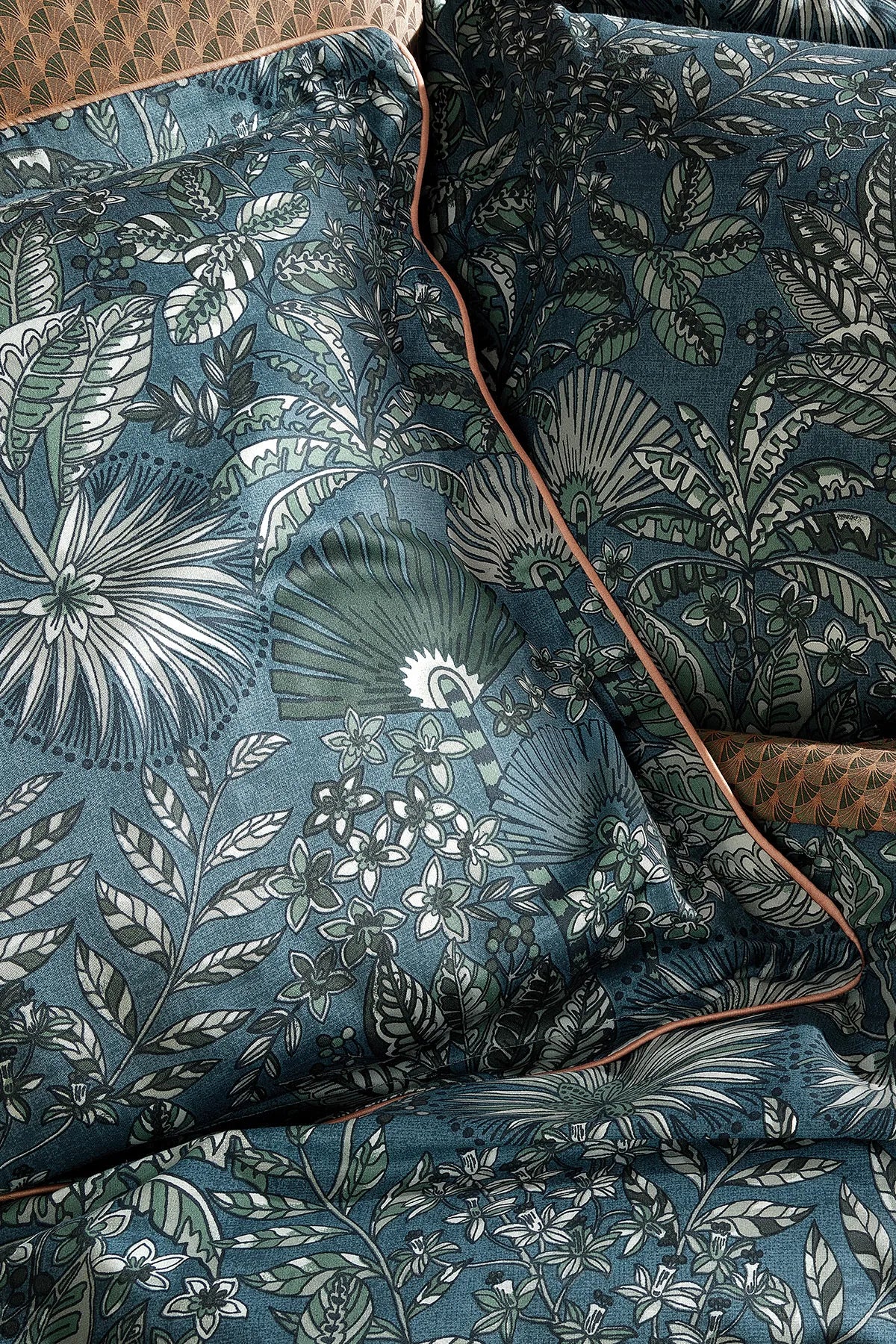 Alberta Double Satin 100% Cotton Duvet Cover Set - Petrol