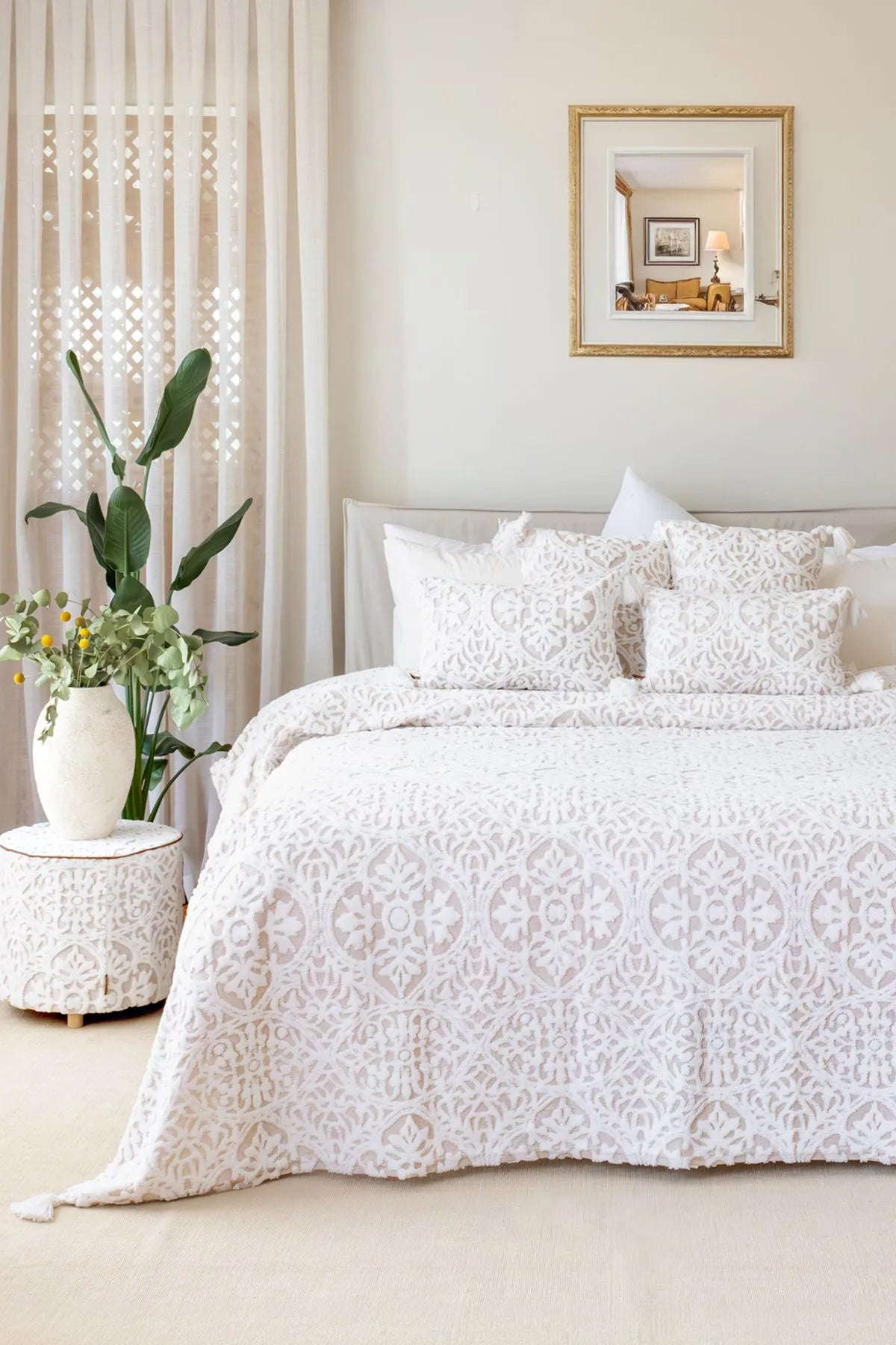 Motive Scandinavian Bedspread Set Bohemian Pattern