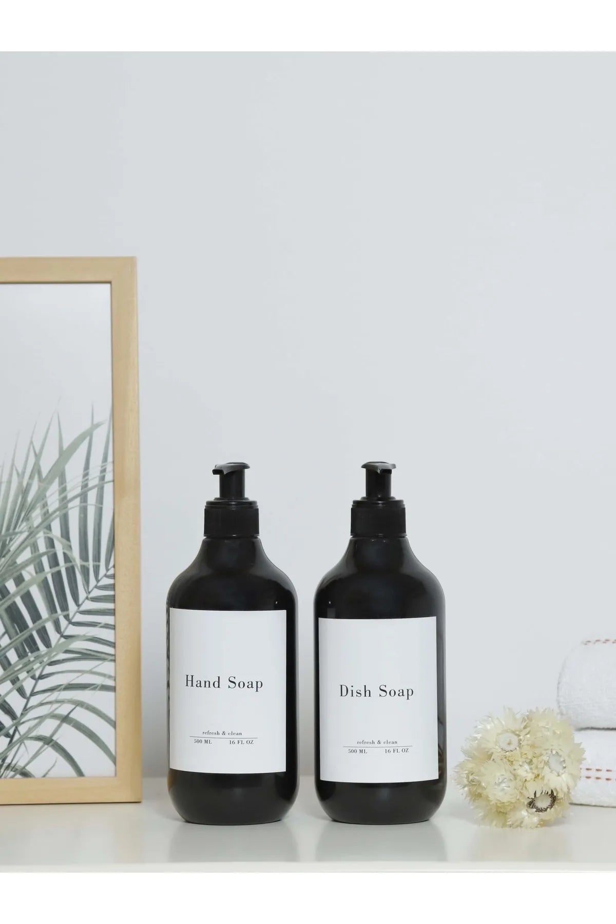 Soap Dispenser Black Plastic Bottle - 500 ml