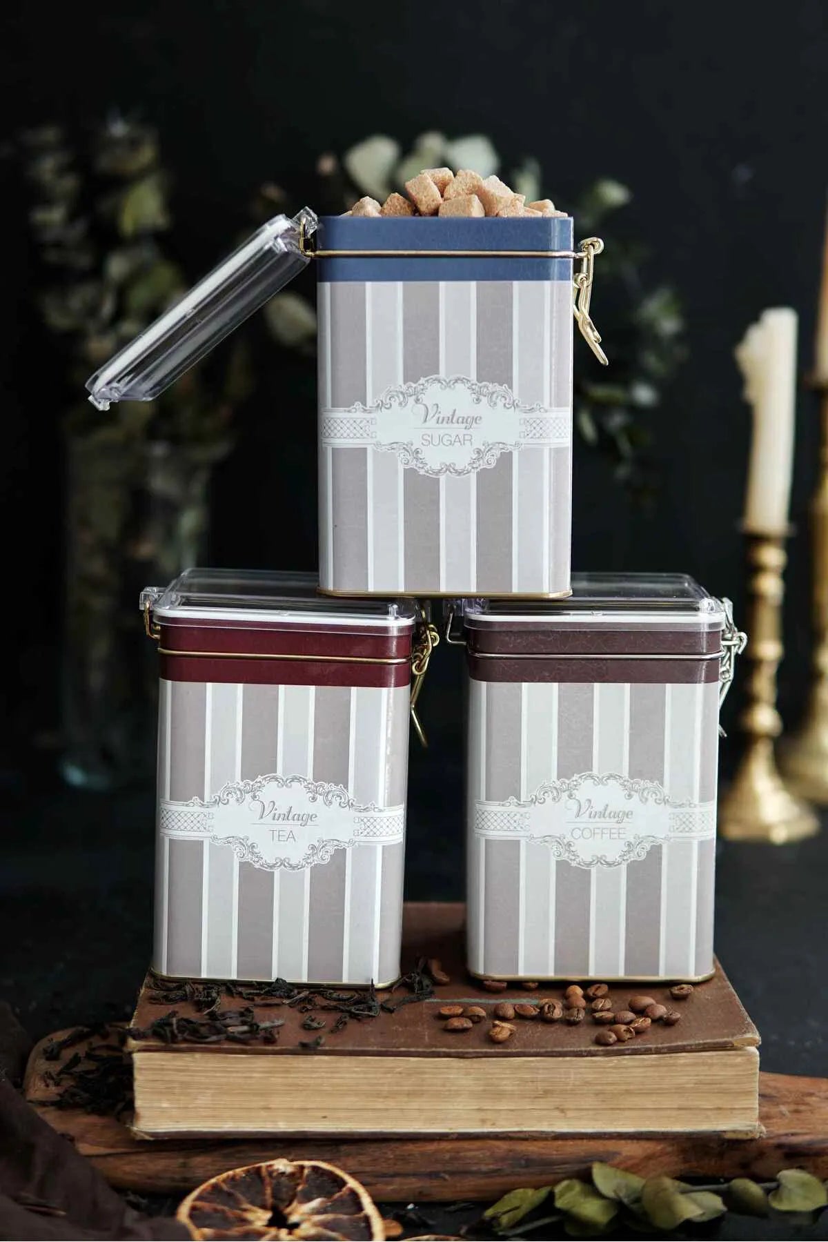 Vintage Elegance Metal Storage Box Set of 3