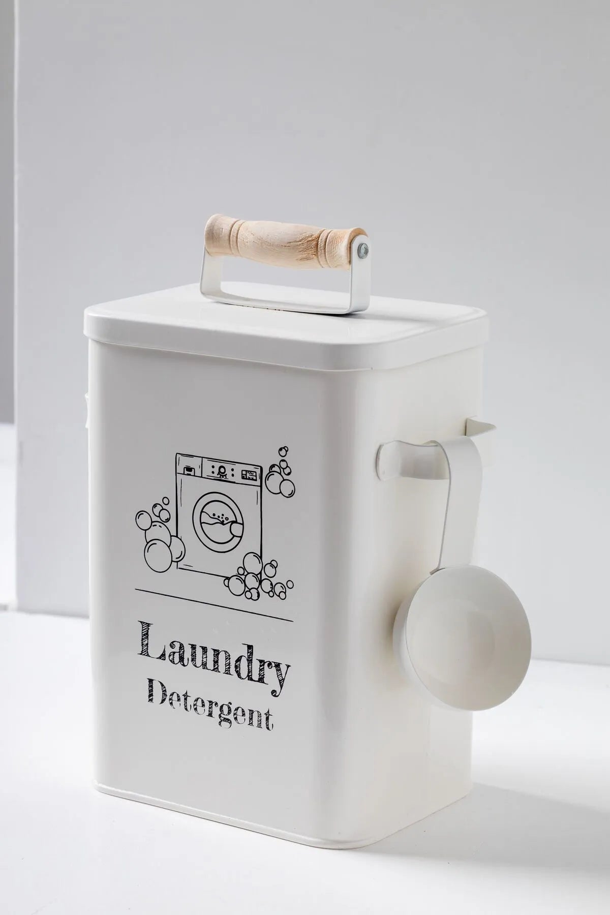 Marta Wooden Lid Detergent Storage Container
