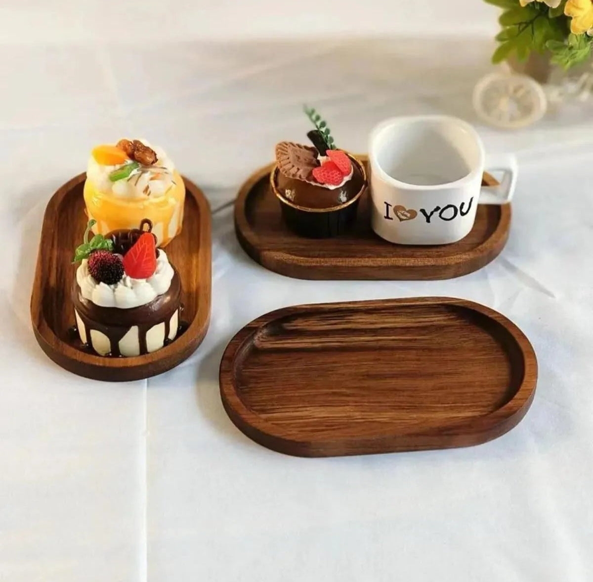 4 Piece Wooden Tray
