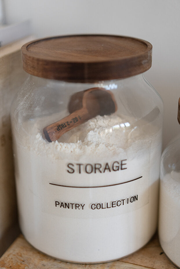 Acacia Glass Storage Jars