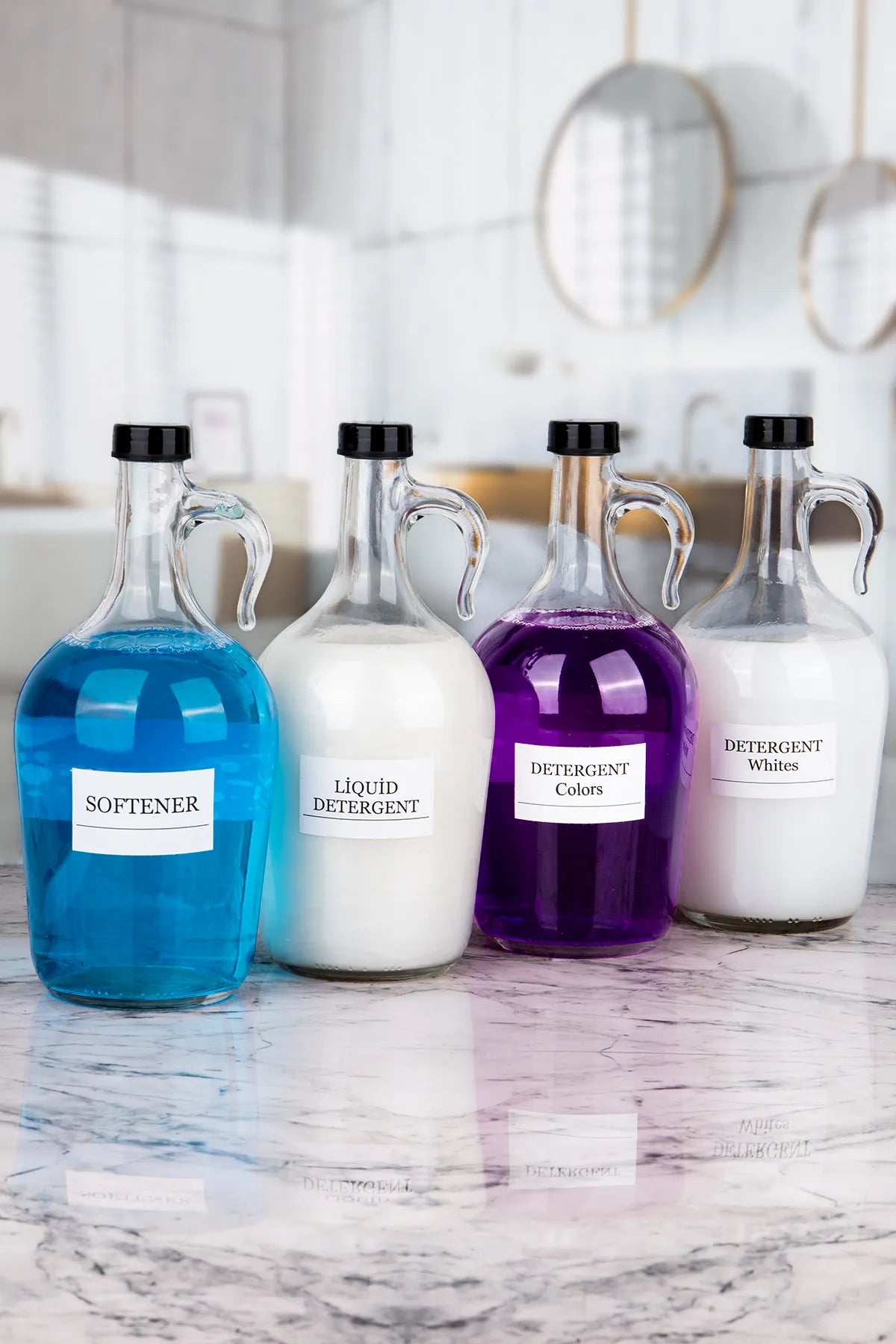 Black Lid Laundry Glass Bottle 1500 ml