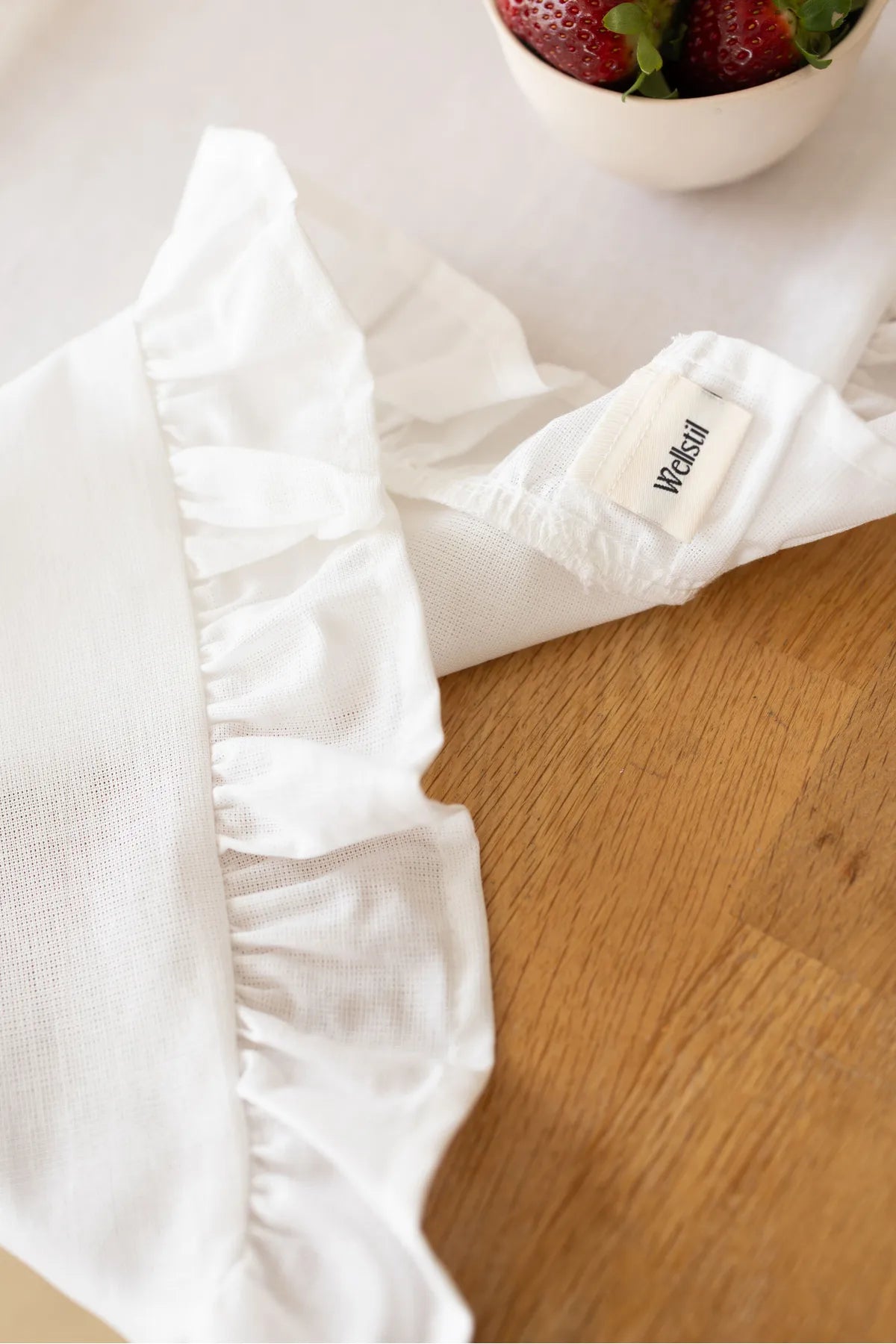 Ruffled Linen Runner 40 X 110 Cm