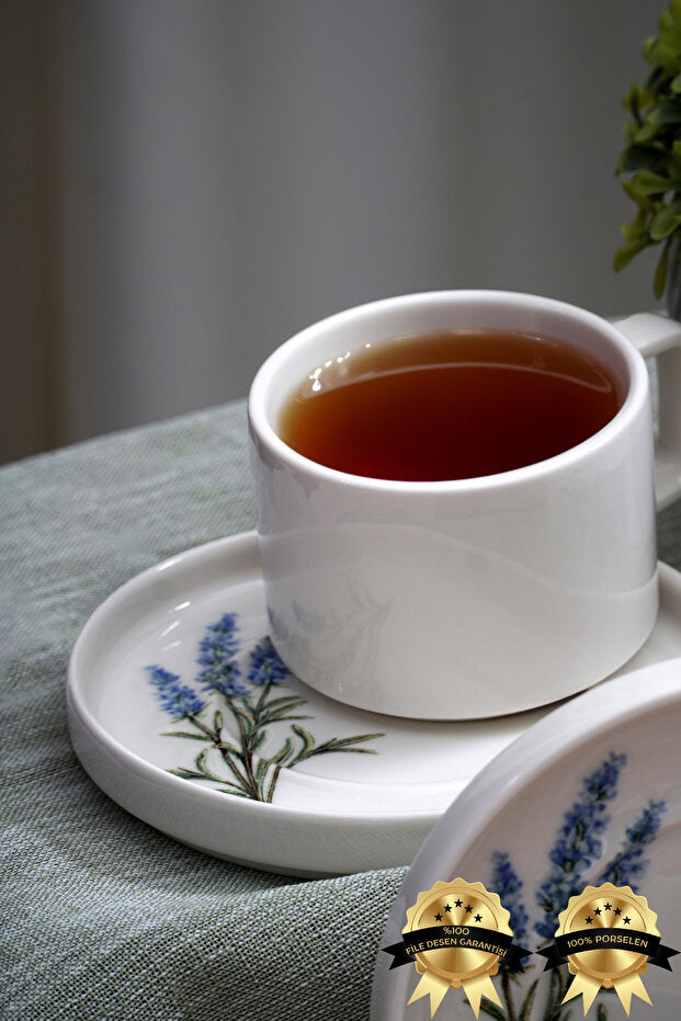 Lavander Porcelain Tea/Cappuccino Cup 2 Person Set