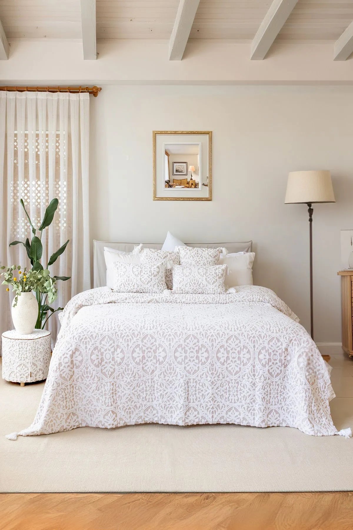 Motive Scandinavian Bedspread Set Bohemian Pattern
