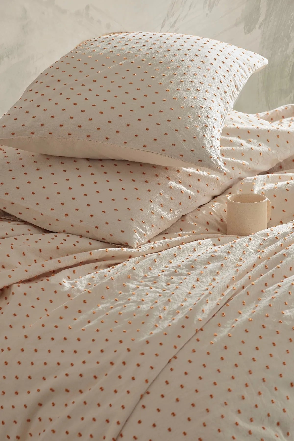 Freya Orange 100% Cotton Washable Duvet Cover Set