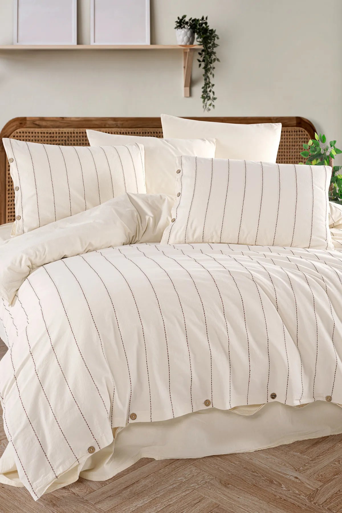 Hestia 100% Cotton Washable Vintage Duvet Cover Set
