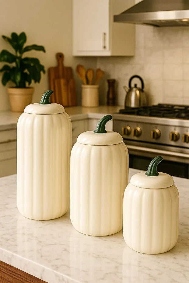 3 Piece Pumpkin Jar Set