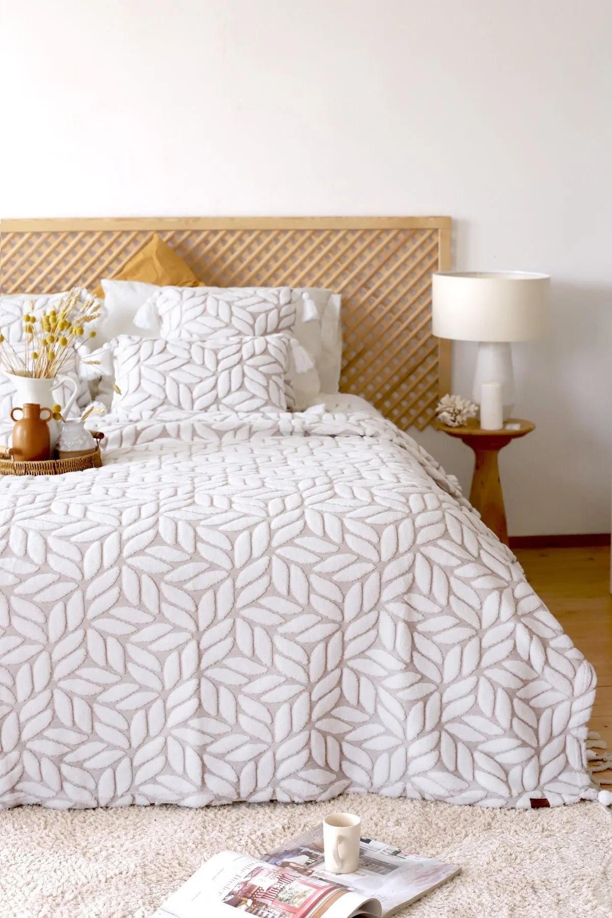 Lotus Scandinavian Bedspread Set Bohemian Pattern