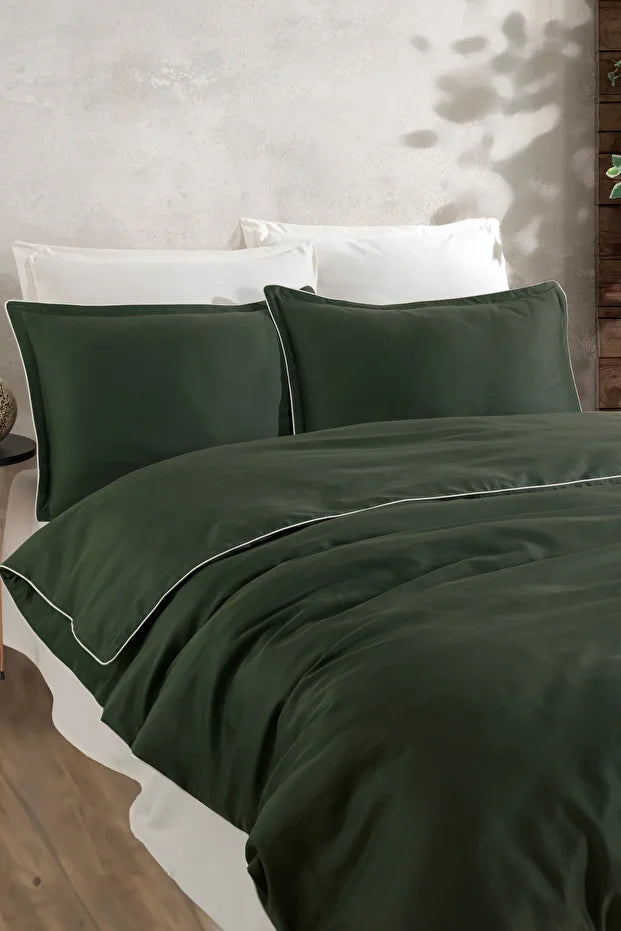 Viridis 100% Cotton Satin Duvet Cover Set