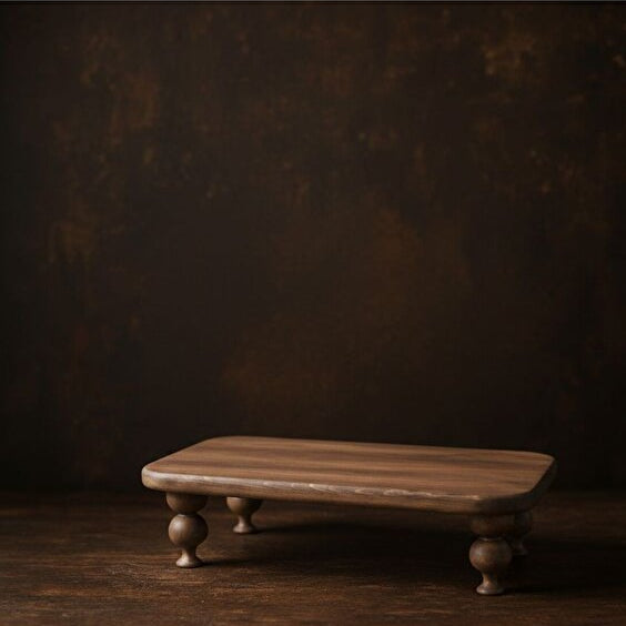 Natural Wood Stand Serving Tray