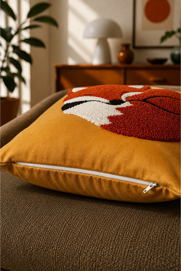 Embroidered Cushion Cover 43x43 cm – Fox