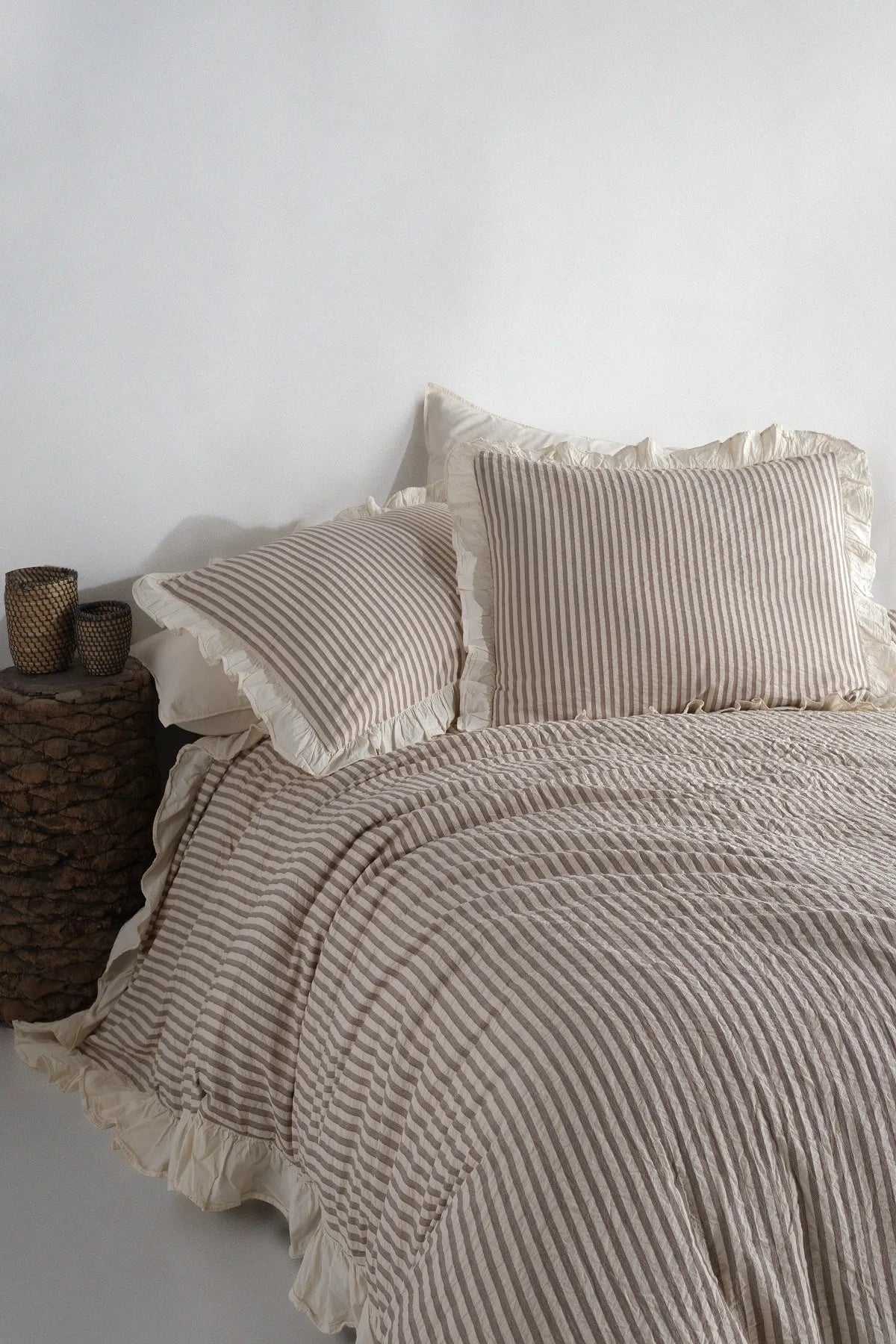 Soil 100% Cotton Ruffle Washable Duvet Cover Set
