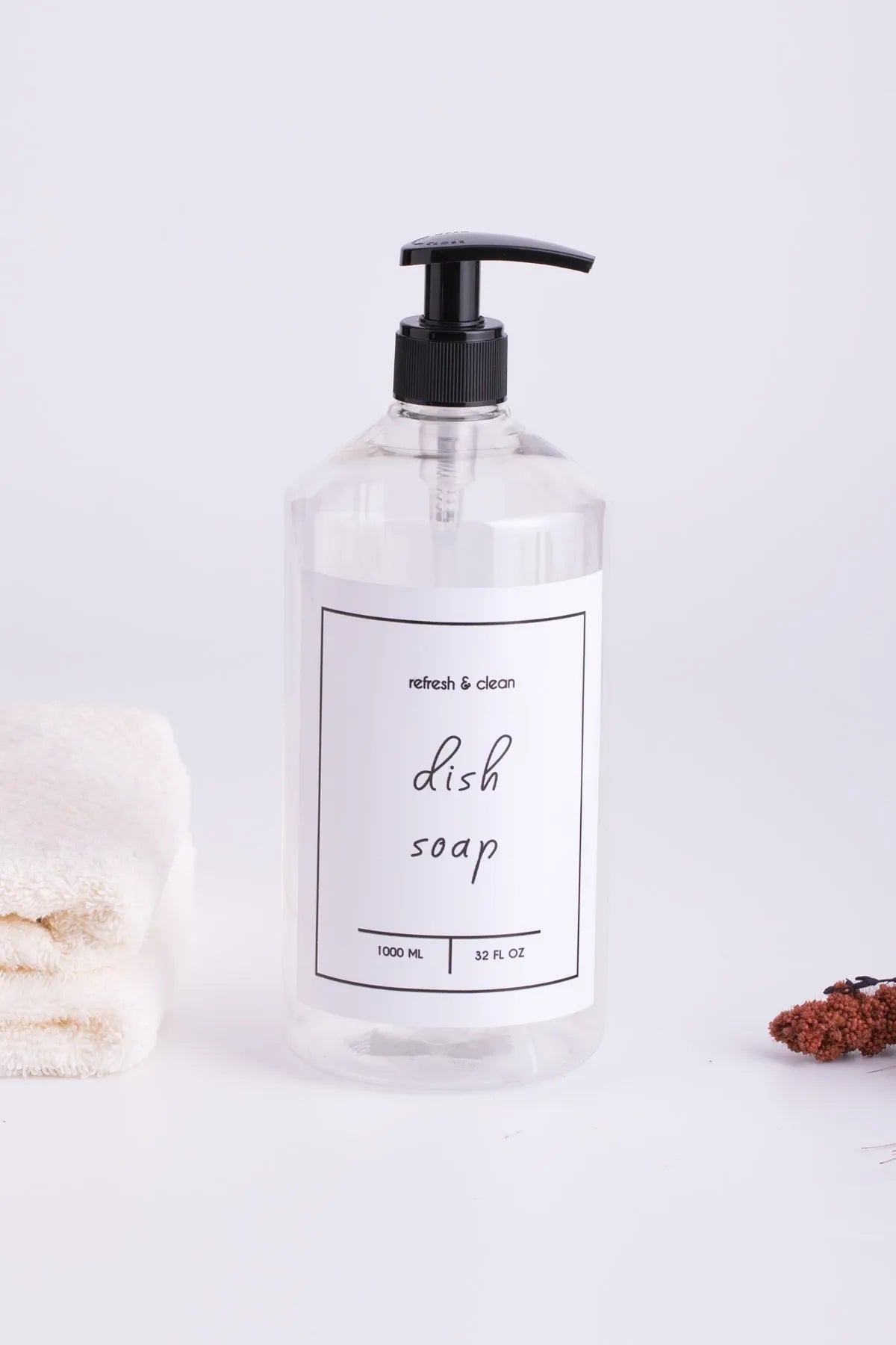 Soap Dispenser White Plastic Bottle - 1000 ml 1 Piece