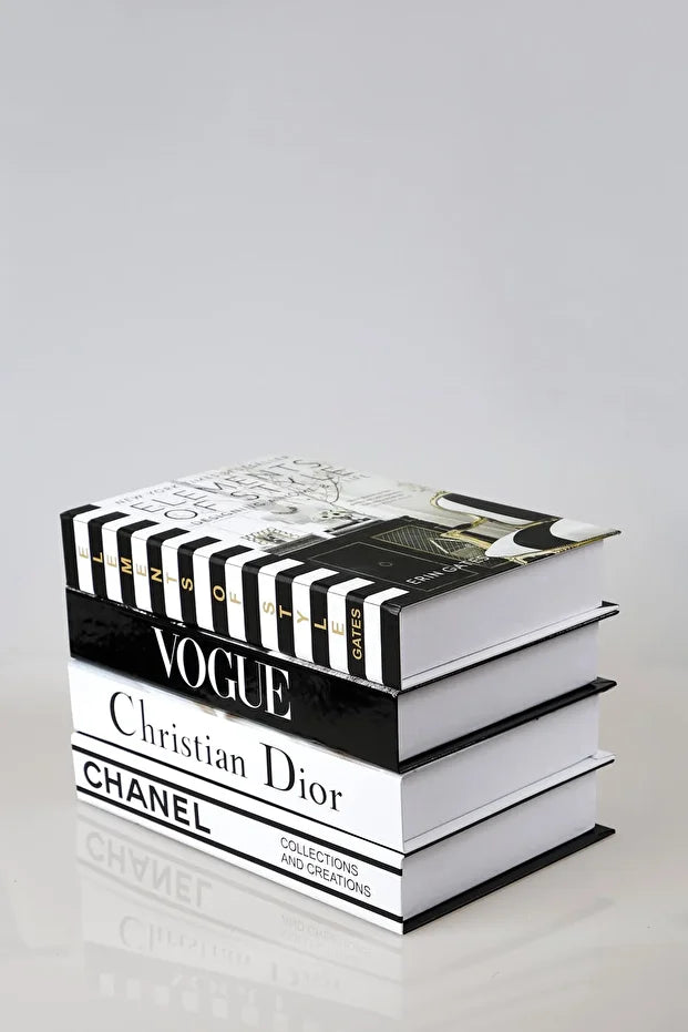 4 Piece Decorative Book Cover Box