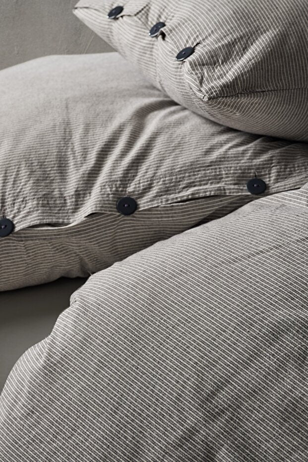 Shirt 100% Cotton Washable Vintage Duvet Cover Set - Anthracite