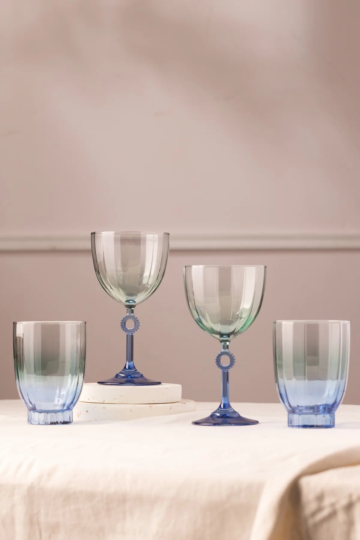 Elite 4 Piece Glass Set Blue 270 cc