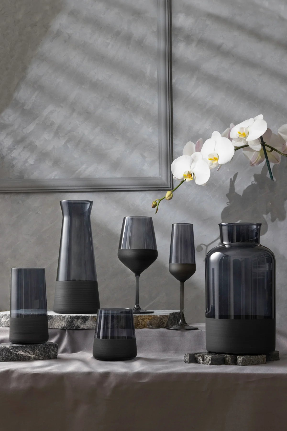 Matte 12 Piece Tea Set Black 170 cc