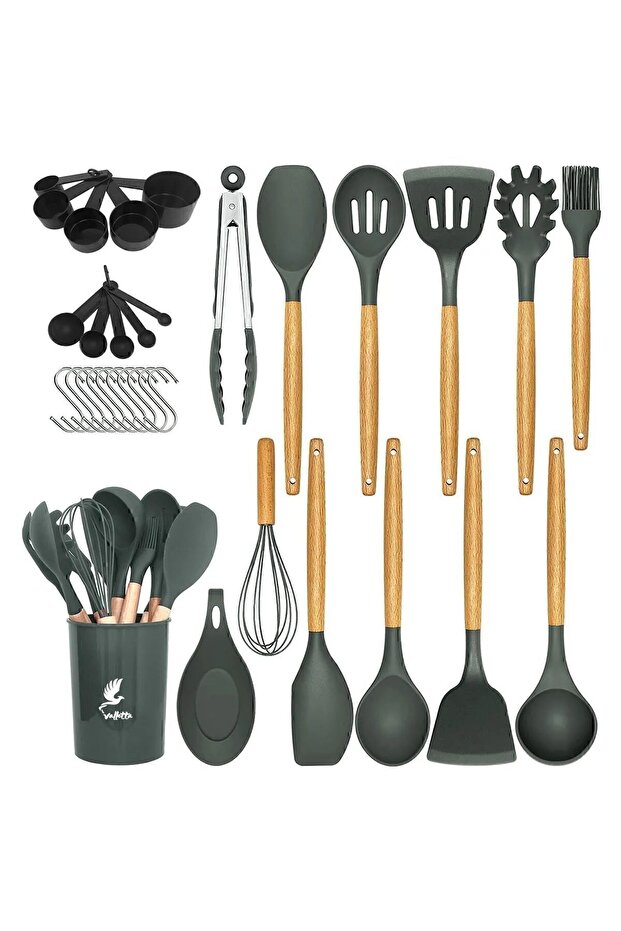 Mikla 33 Piece Silicone Kitchen Set - Gray