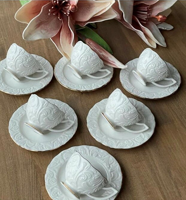 Aurora Porcelain 6 person Coffee Set