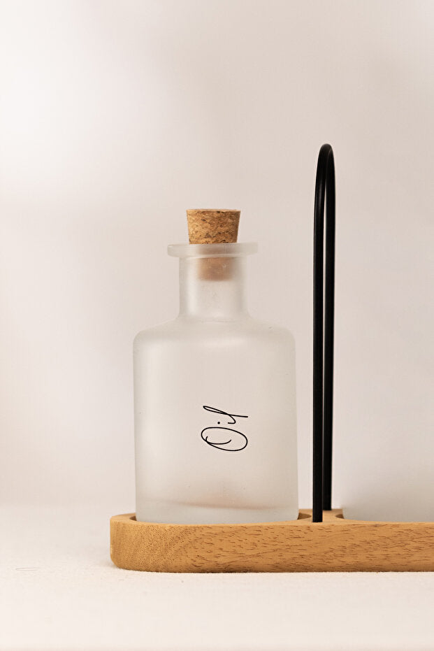 Vigo Bamboo Stand 2 Piece Oil and Vinegar Set