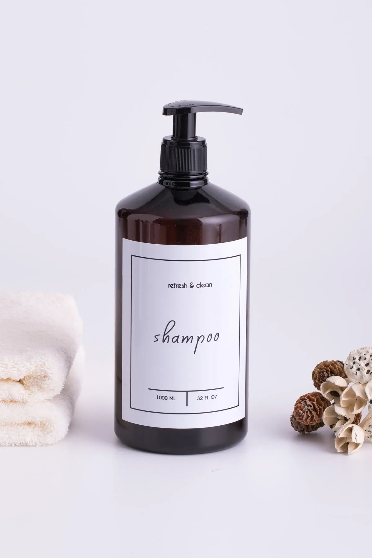 Soap Dispenser Amber Plastic Bottle - 1000 ml 1 Piece