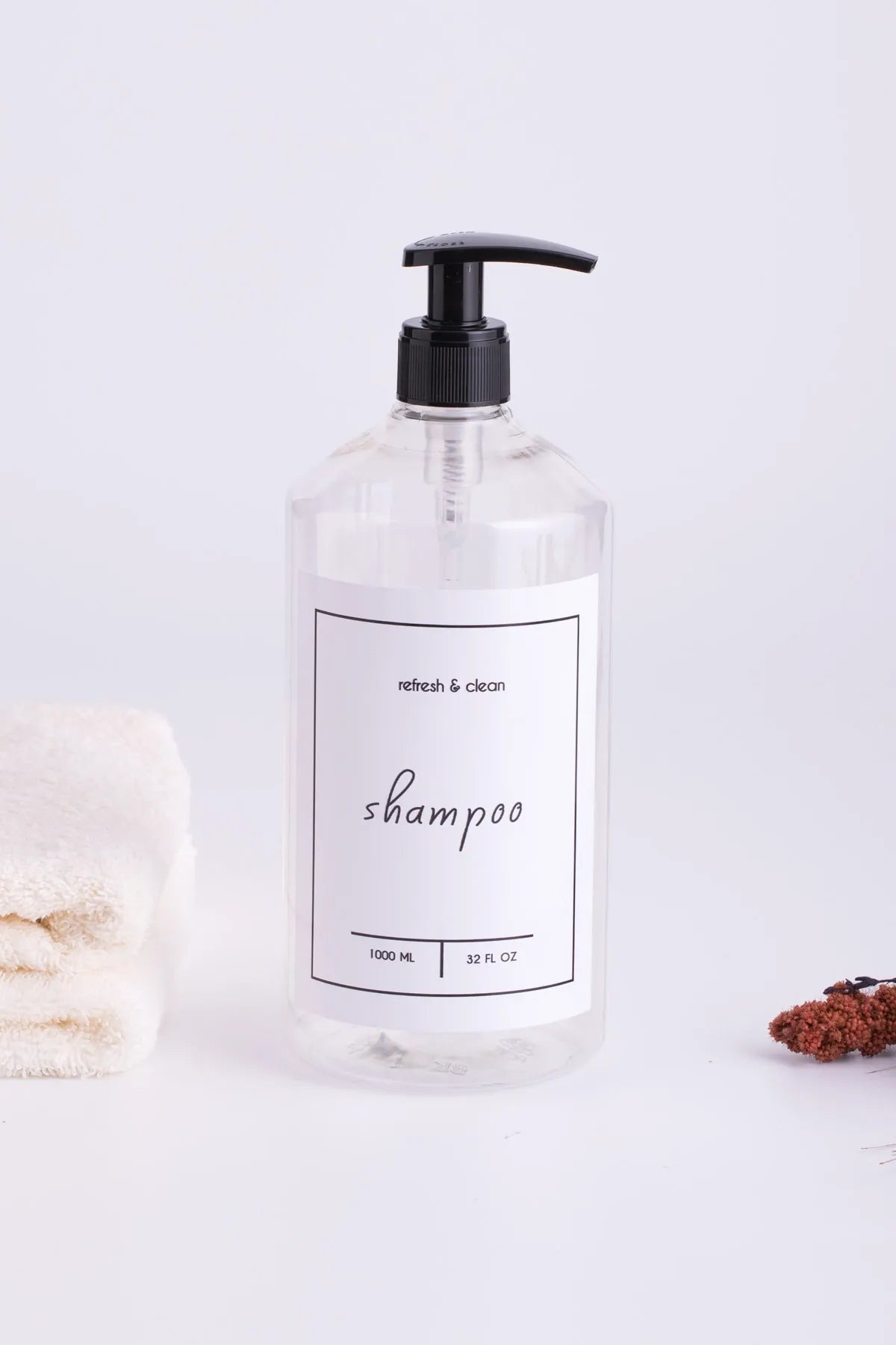 Soap Dispenser White Plastic Bottle - 1000 ml 1 Piece
