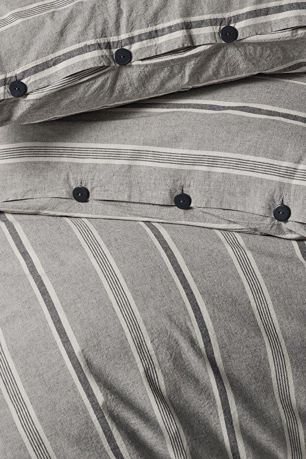 Sense 100% Cotton Washable Vintage Duvet Cover Set - Anthracite