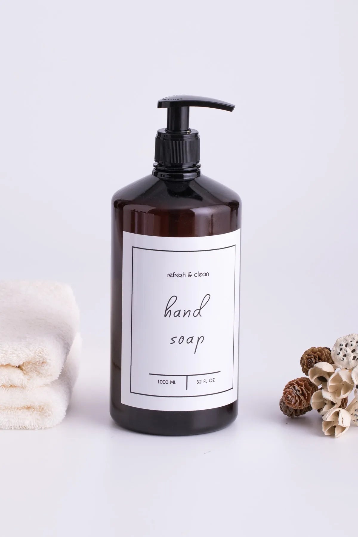 Soap Dispenser Amber Plastic Bottle - 1000 ml 1 Piece
