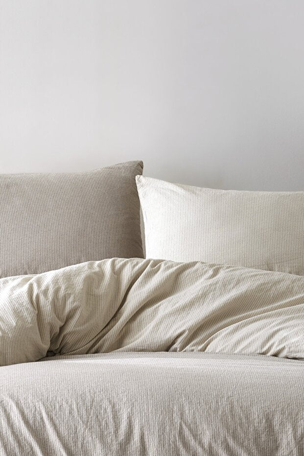 Cottage 100% Cotton Washable Vintage Duvet Cover Set - Brown