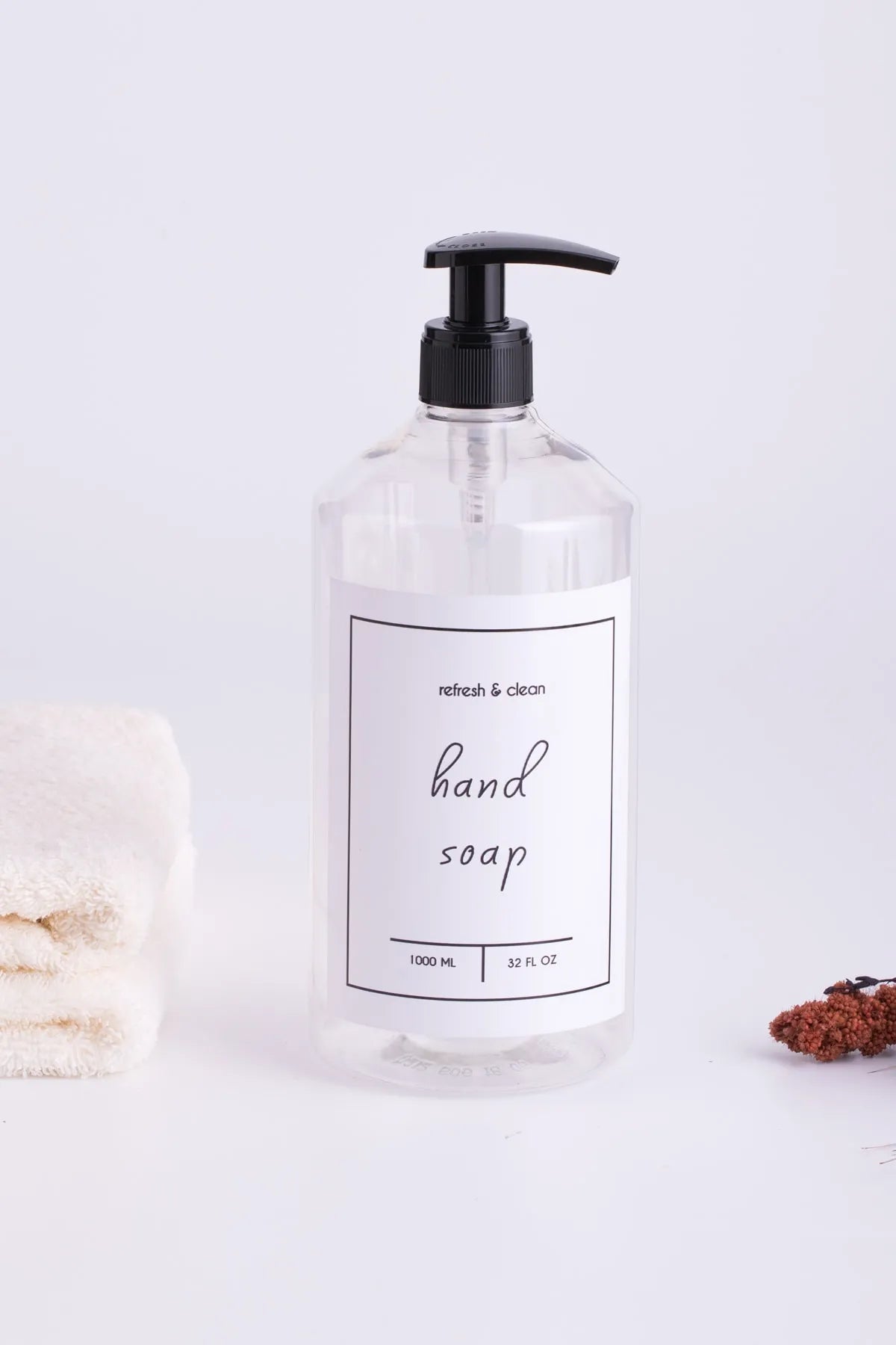 Soap Dispenser White Plastic Bottle - 1000 ml 1 Piece