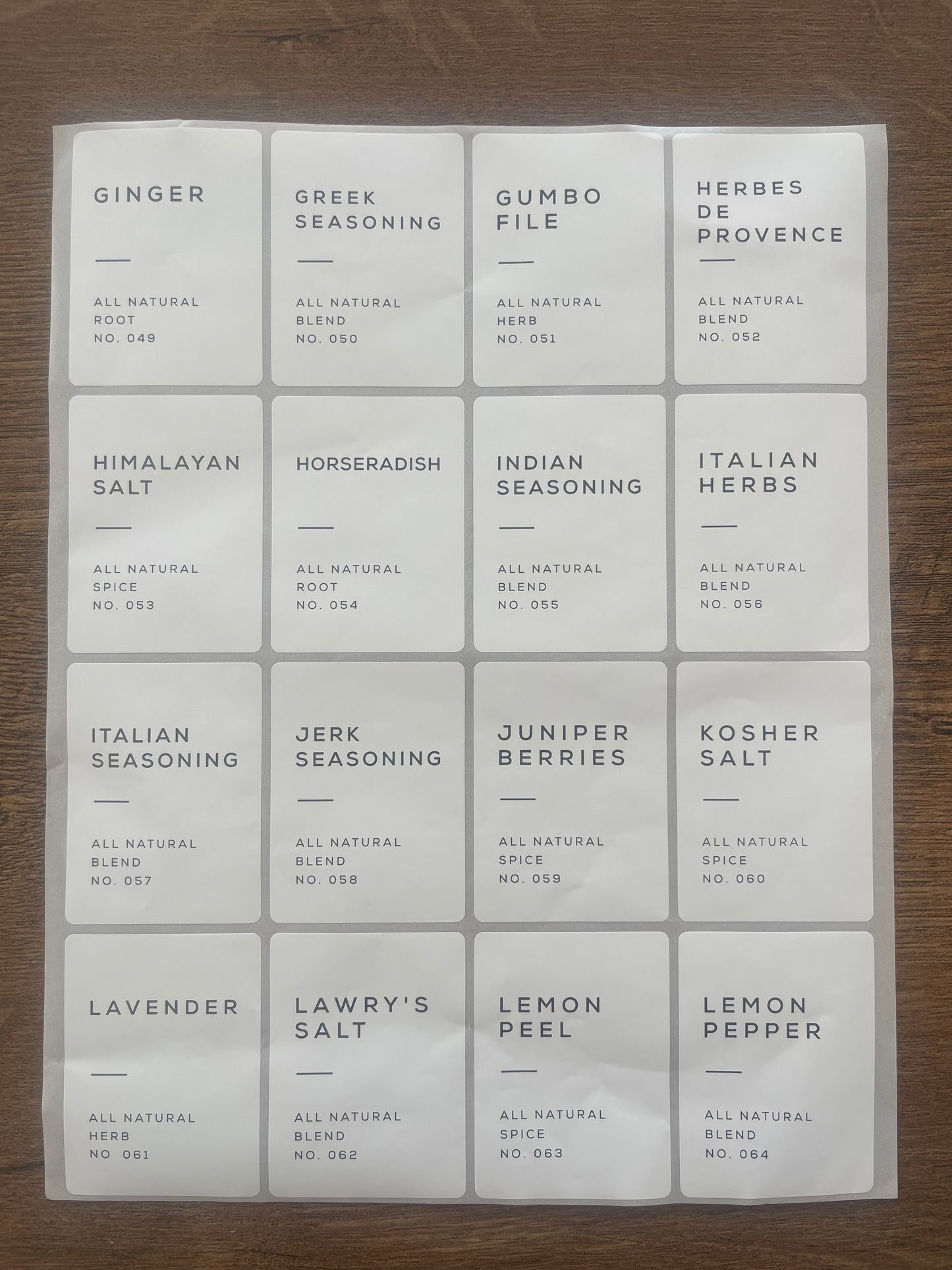 Spice Labels 160 pcs