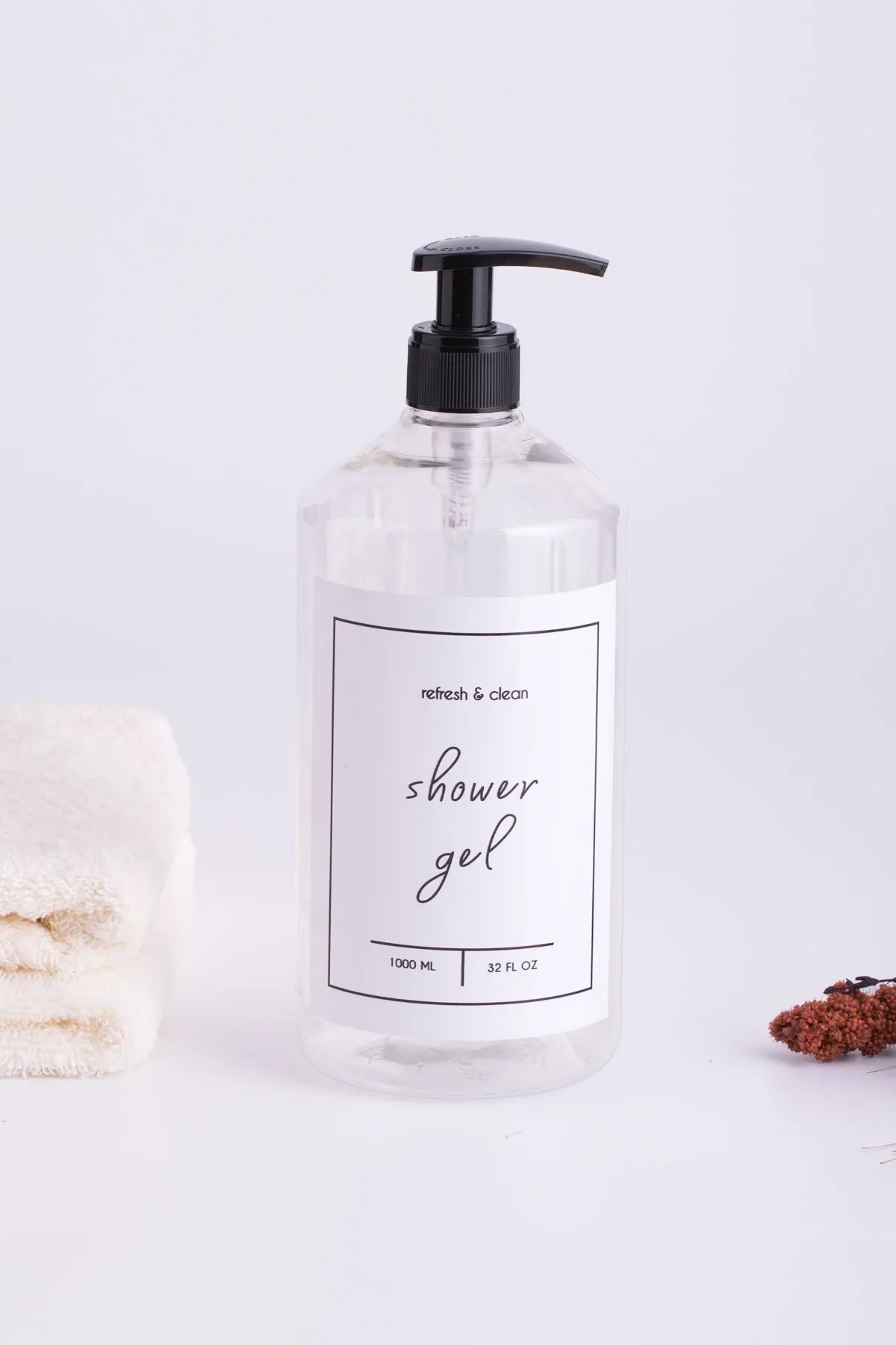 Soap Dispenser White Plastic Bottle - 1000 ml 1 Piece