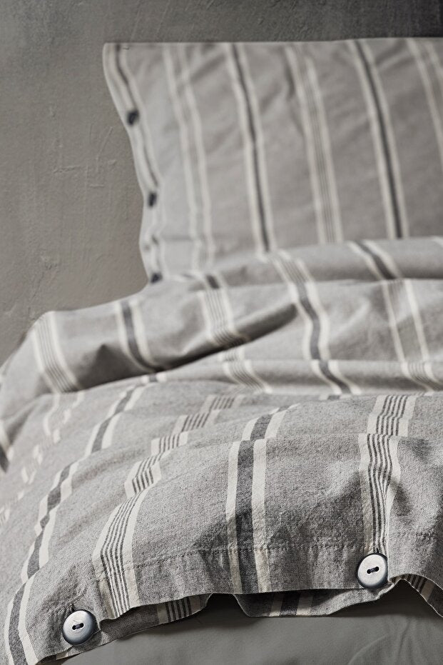 Sense 100% Cotton Washable Vintage Duvet Cover Set - Anthracite