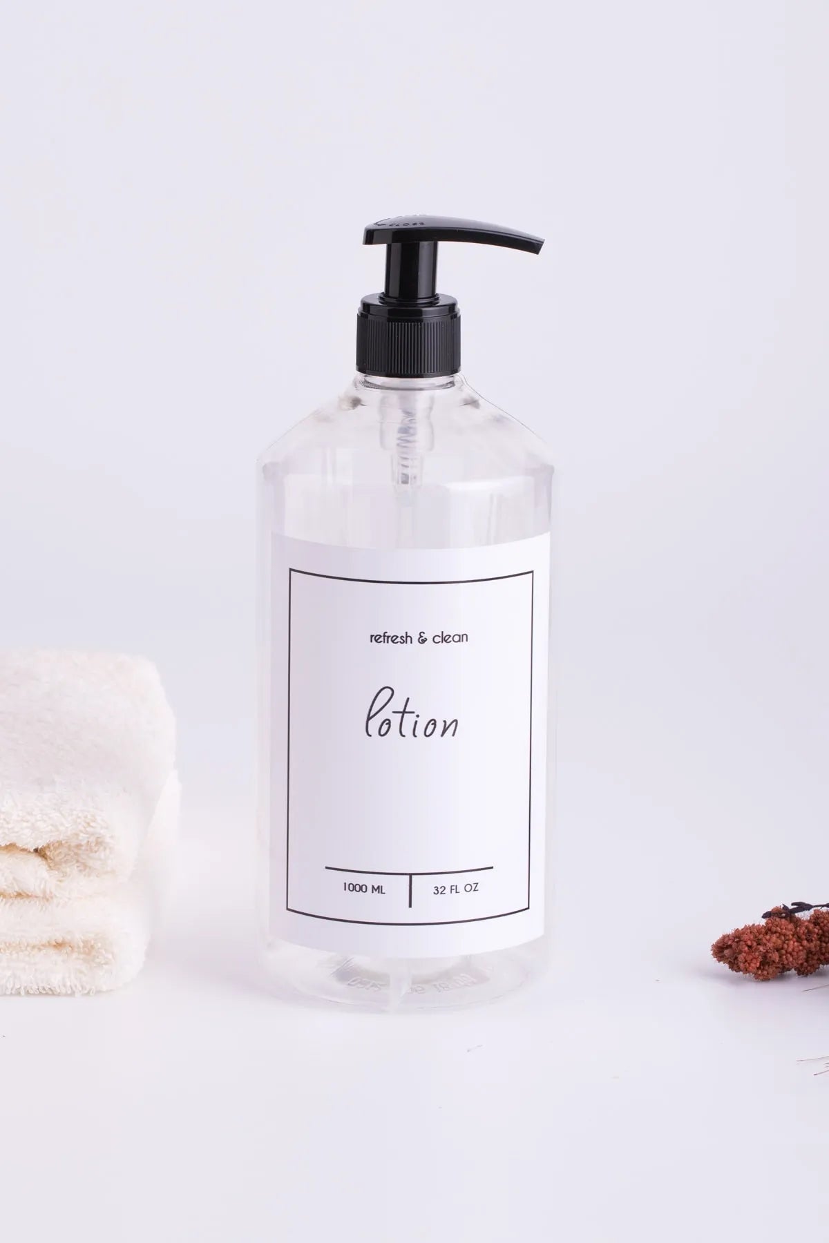 Soap Dispenser White Plastic Bottle - 1000 ml 1 Piece