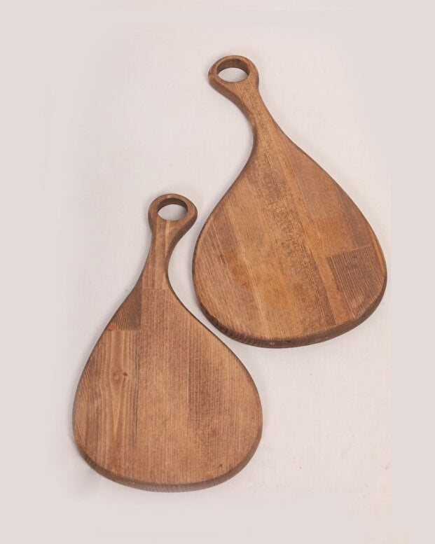 Natural Wood Cutting and Serving Board 2 Pieces