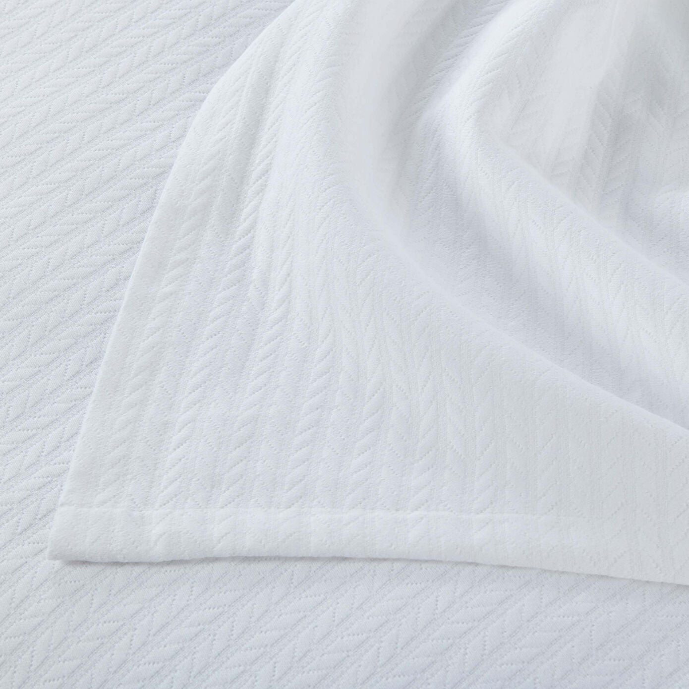 White Collection Victore White Cotton Double Blanket