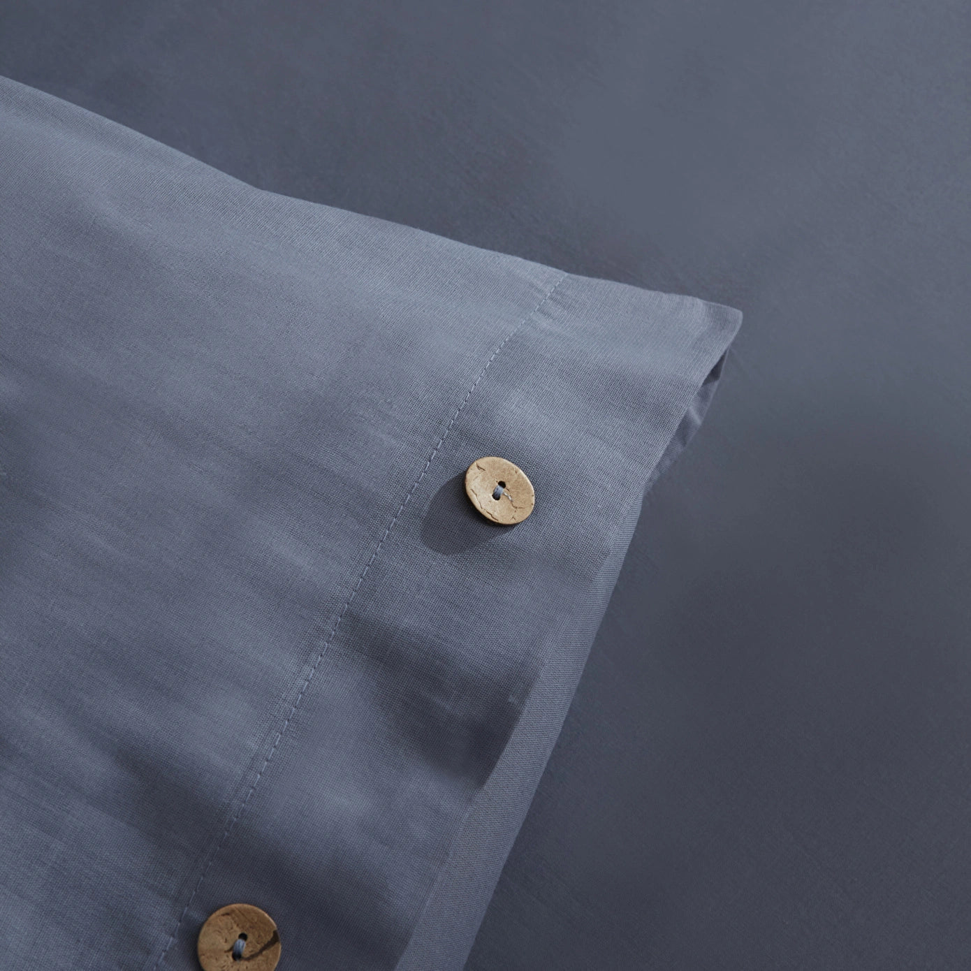 Basis 100% Cotton Double Duvet Cover Set Indigo