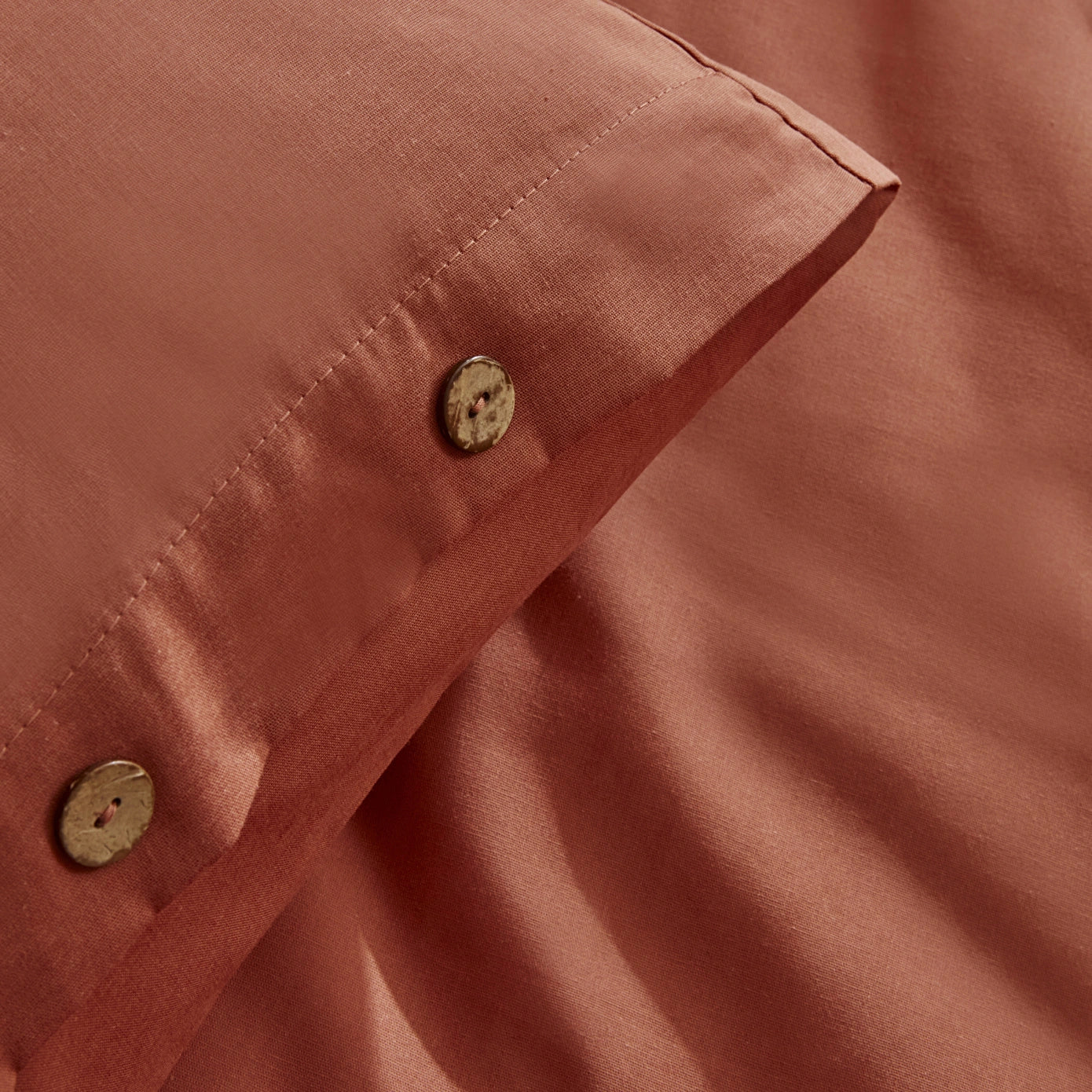 Basis 100% Cotton Double Duvet Cover Set Terracotta