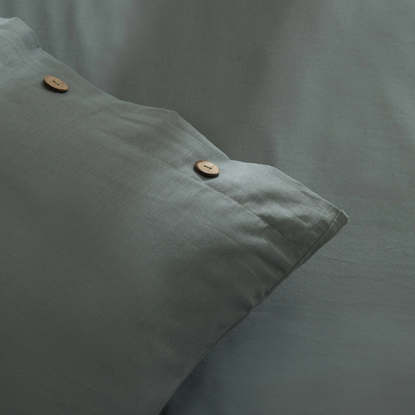 Basis 100% Cotton Double Duvet Cover Set Green