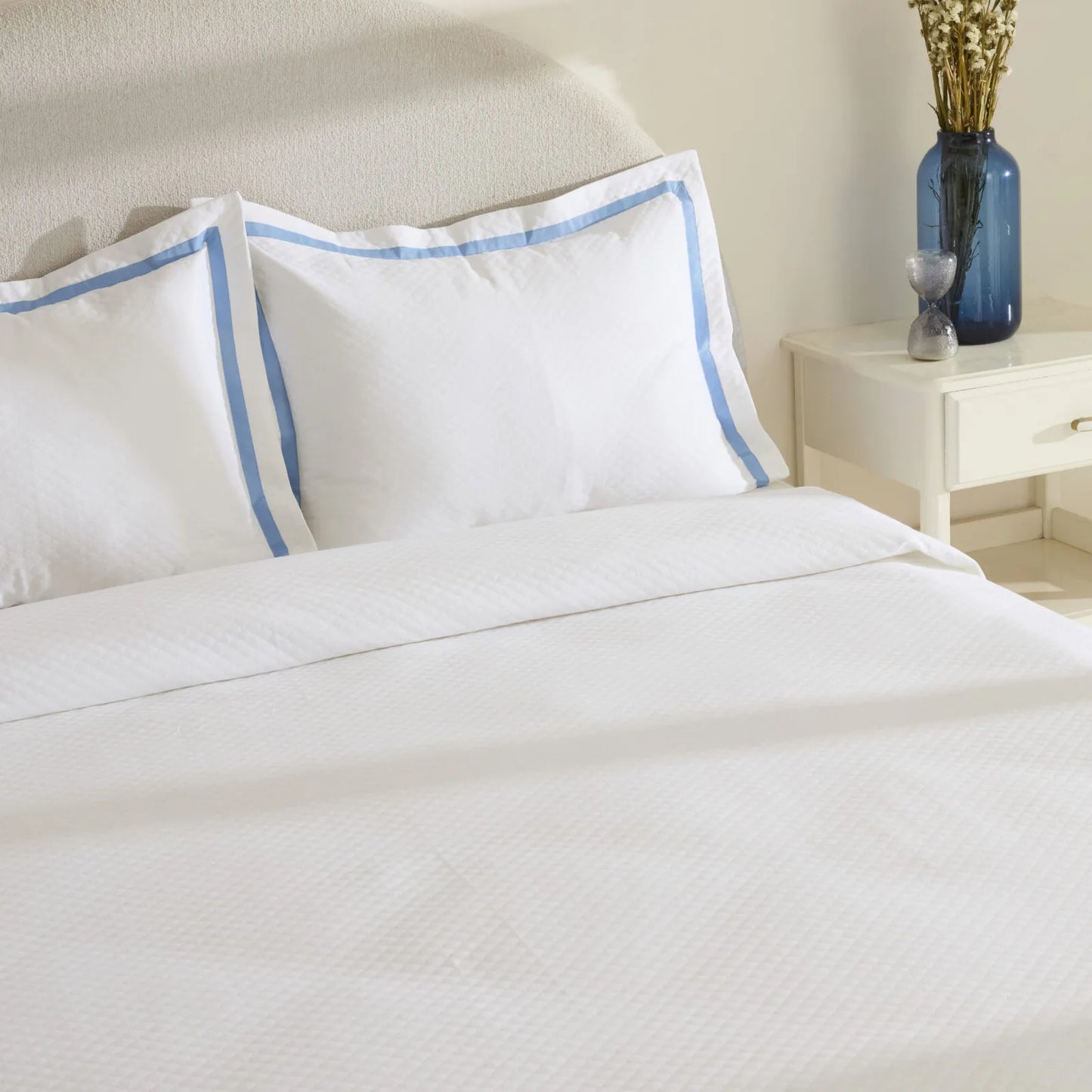 Doris 100% Cotton Double Bedspread Set Powder Blue