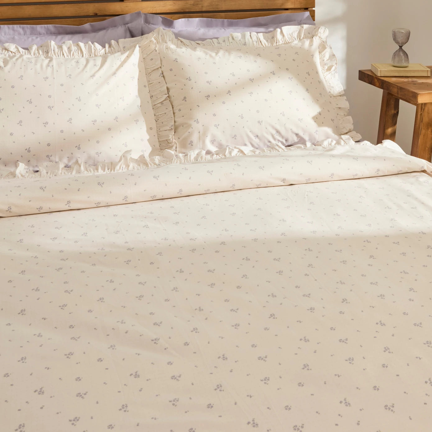 Alesya 100% Cotton Double Duvet Cover Set Lilac