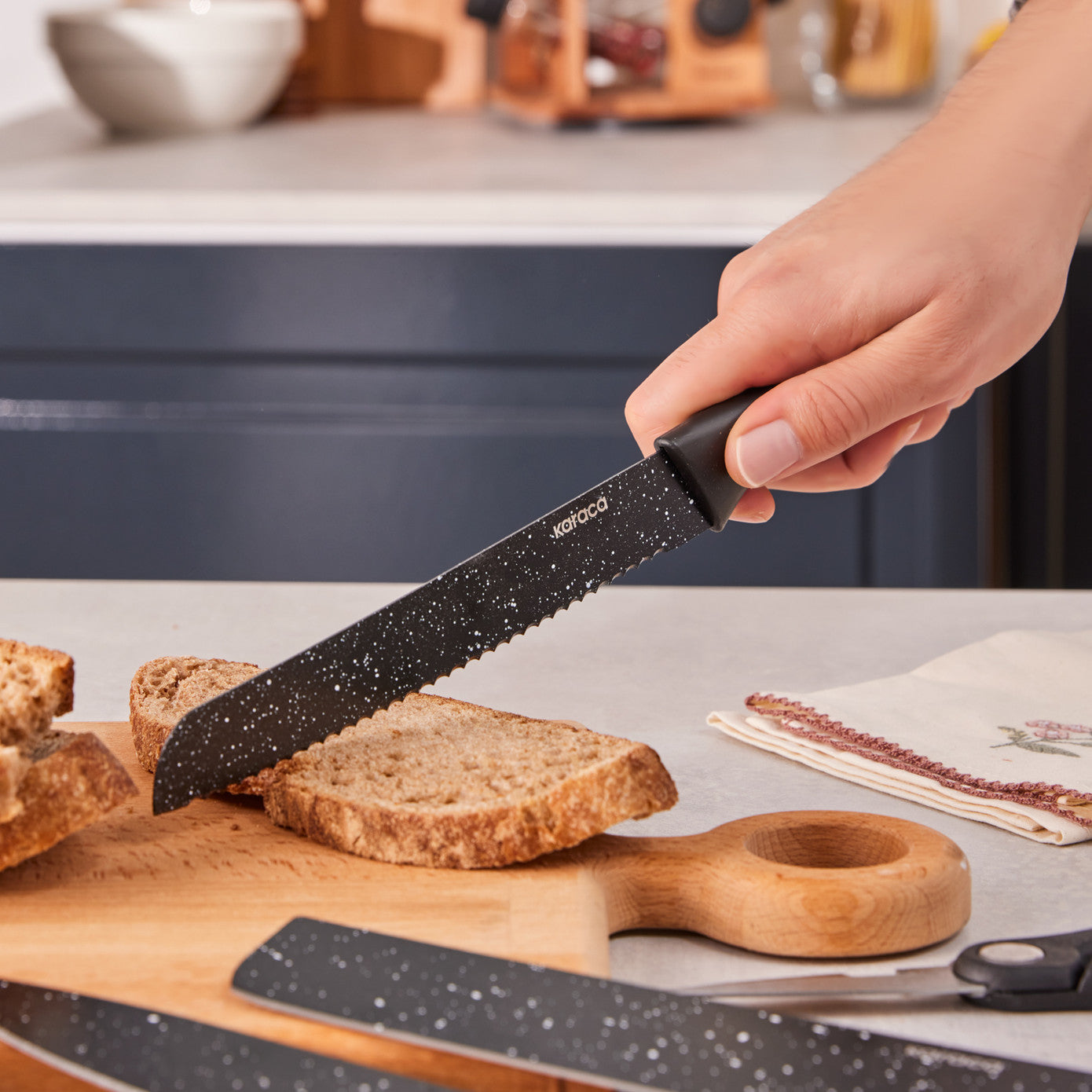 Black Stone 6 Piece Scissors and Peeler Knife Set