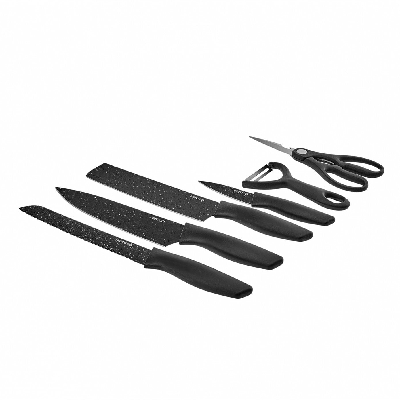 Black Stone 6 Piece Scissors and Peeler Knife Set